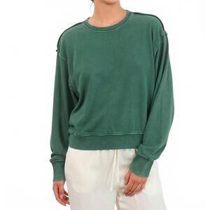 NEW HYFVE drop shoulders crop sweatshirt in dark green